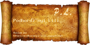 Podhorányi Lili névjegykártya